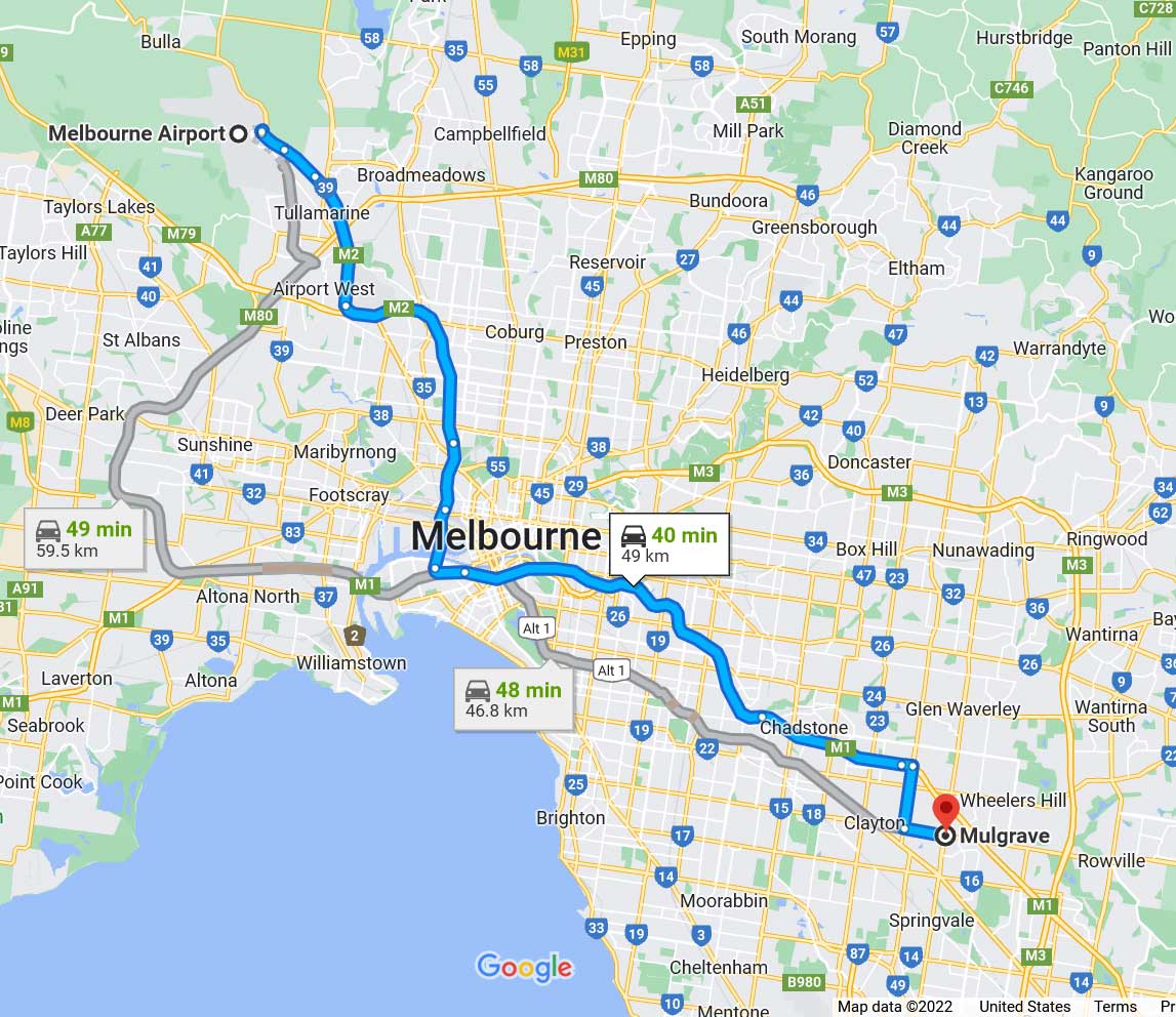 Melbourne Airport To Mulgrave VIC