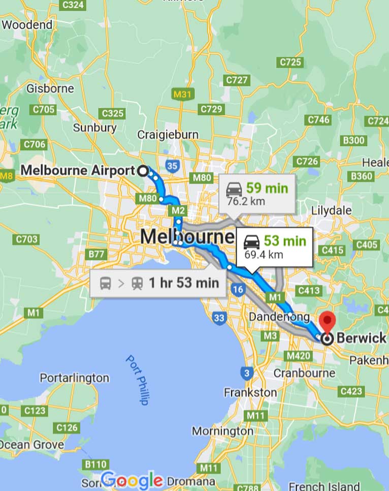 Melbourne Airport To Berwick
