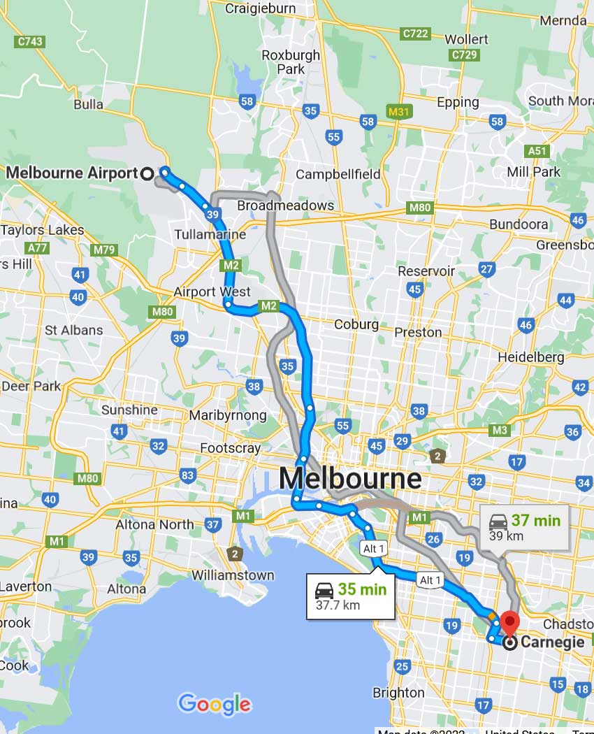 Melbourne Airport To Carnegie