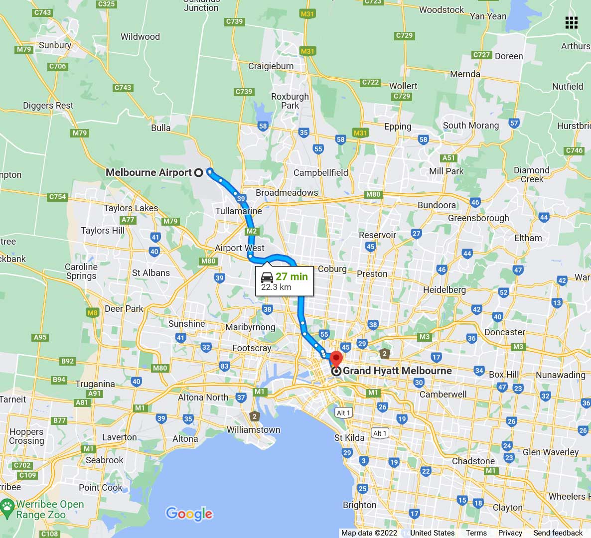 Melbourne Airport To Grand Hyatt Melbourne 